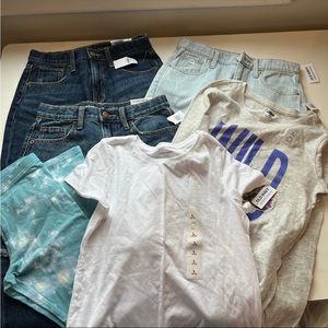 NWT Old Navy Girls 10-12 Clothing Lot Jeans Shorts Tops Leggings L 10 12